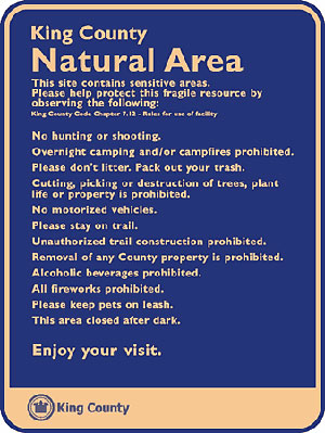 Fall City Natural Area rules